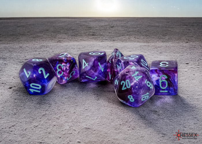 Chessex Nebula: Mega-Hedral pc: Nocturnal/Turquoise Luminary | L.A. Mood Comics and Games