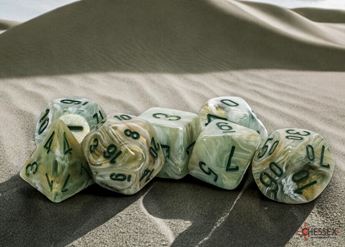 Chessex Marble: Mega-Hedral pc: Green/Dark Green | L.A. Mood Comics and Games