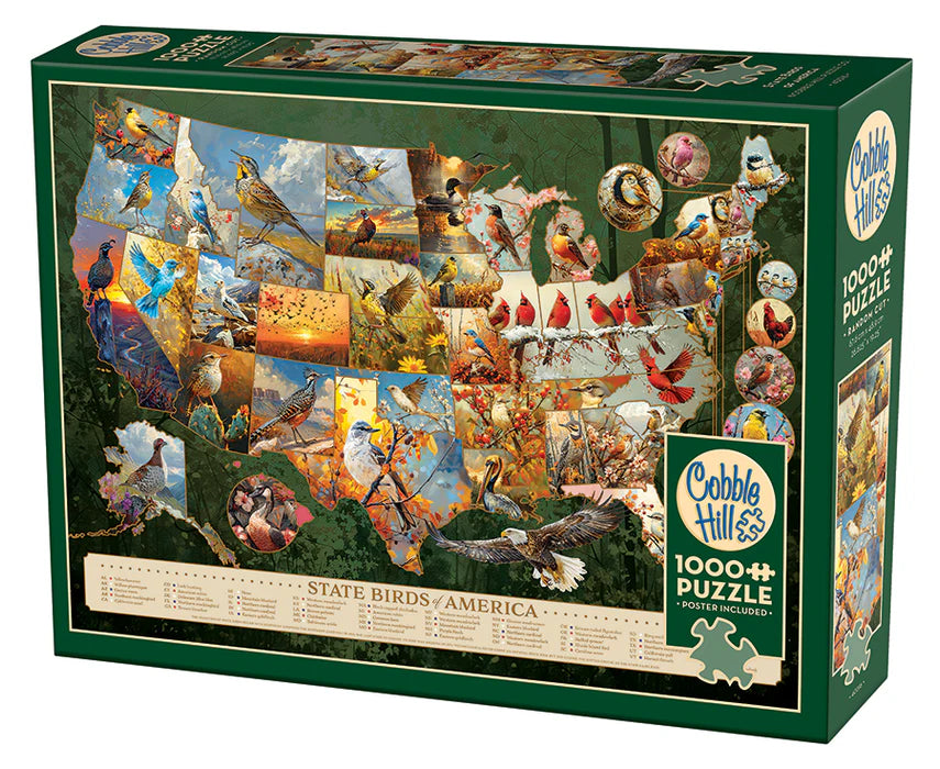 Puzzle 1000 State Birds of America | L.A. Mood Comics and Games