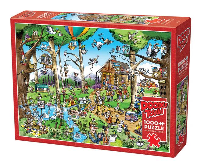 DoodleTown: Birdwatcher's Paradise | 1000 Piece | L.A. Mood Comics and Games