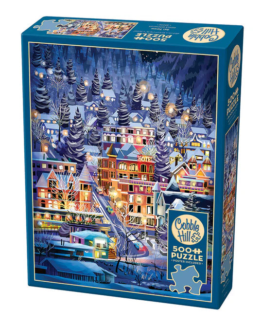 Puzzle 500pc Ski Town | L.A. Mood Comics and Games