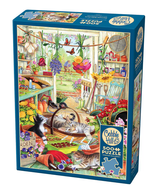 Puzzle 500pc - Potting Shed Cats | L.A. Mood Comics and Games