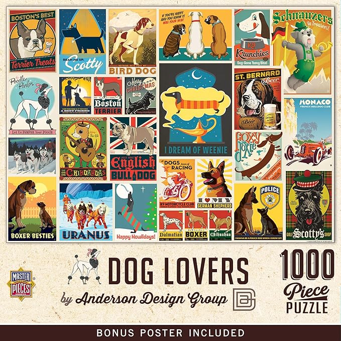 Puzzle: 1000pc Dog Lovers | L.A. Mood Comics and Games