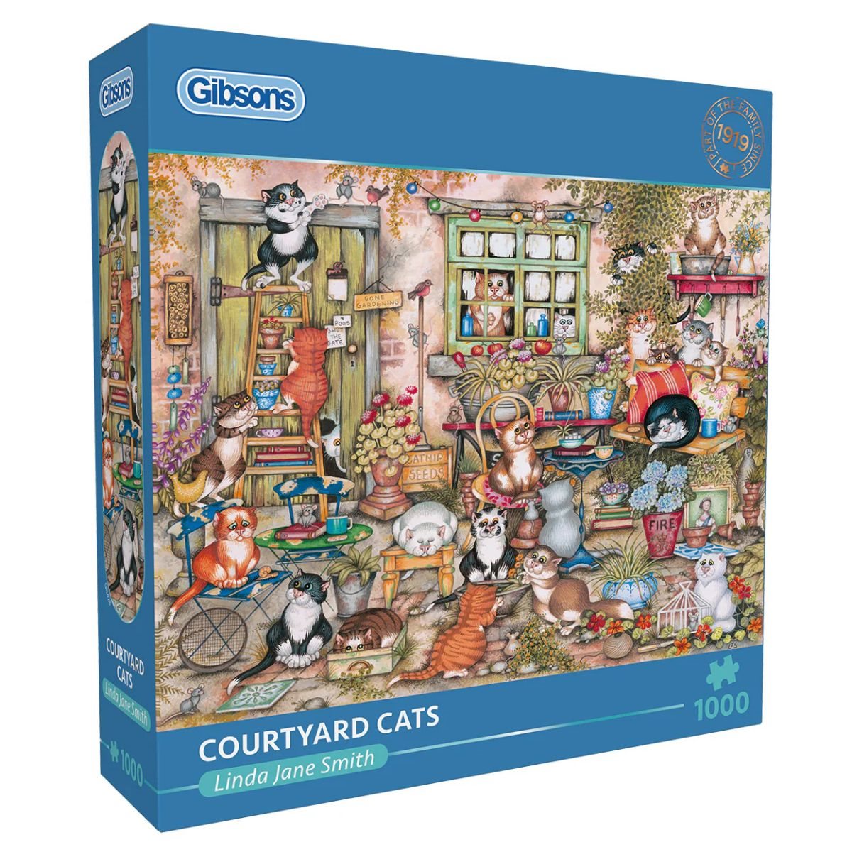 Puzzle 1000pc - Courtyard Cats | L.A. Mood Comics and Games