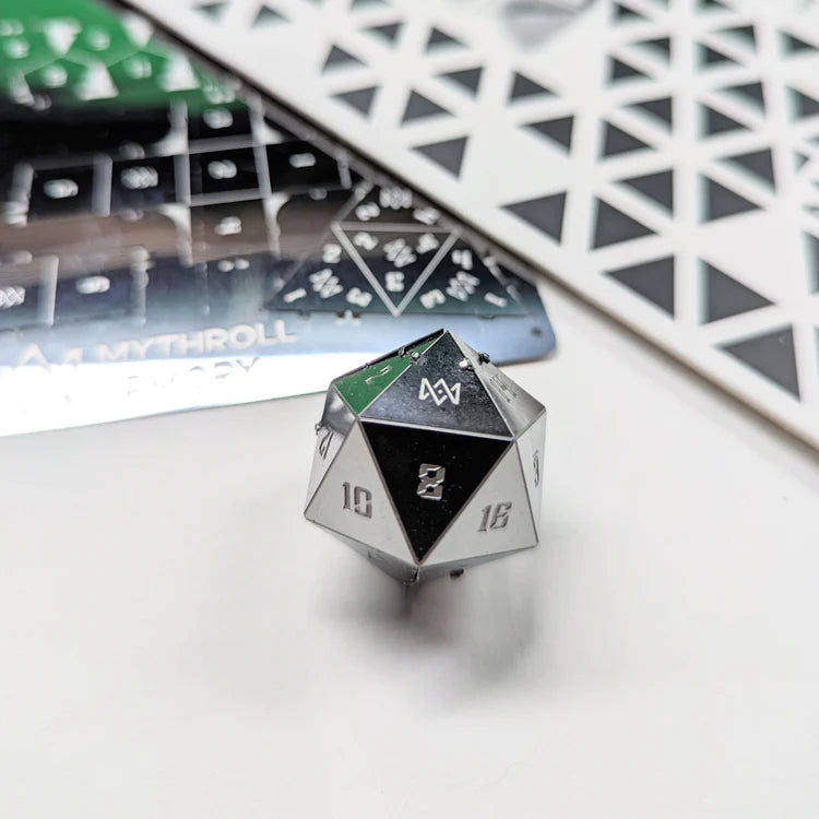 TINHEDRALS FOLDABLE METAL DICE PUZZLE - SILVER | L.A. Mood Comics and Games