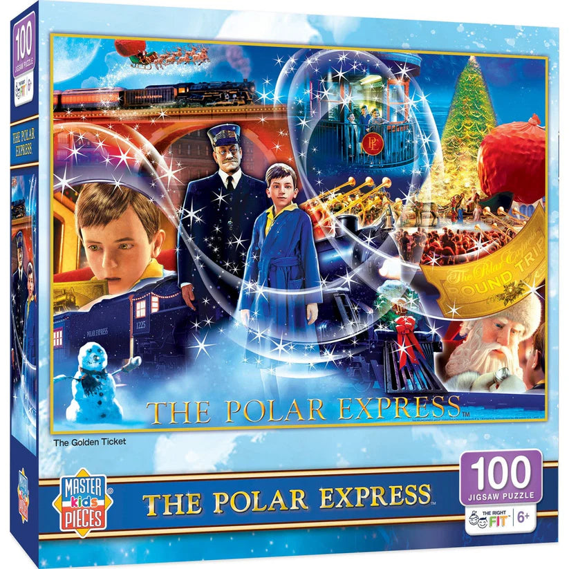 Puzzle 100pc - The Polar Express: The Golden Ticket | L.A. Mood Comics and Games