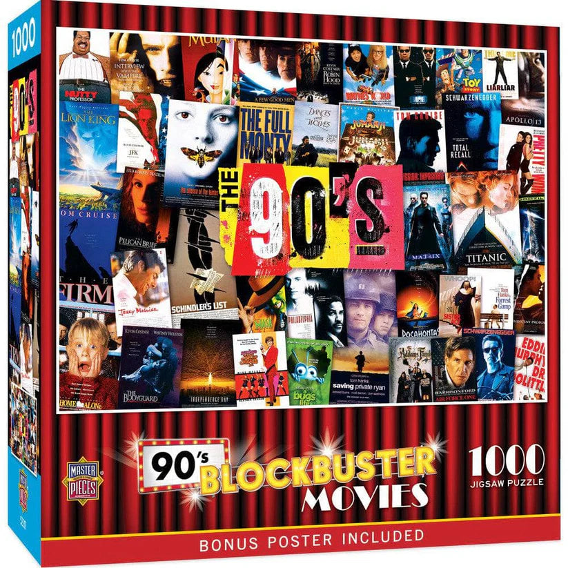 Puzzle 1000pc - 90's Blockbuster Movies | L.A. Mood Comics and Games