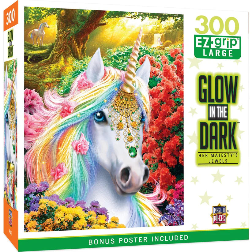 Puzzle 300pc - Glow In The Dark: Her Majesty's Jewels | L.A. Mood Comics and Games