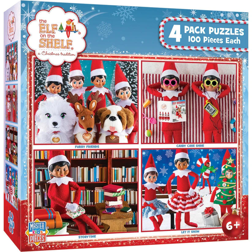 Puzzle 100pc - Elf On The Shelf: 4 Pack (100pcs Each) | L.A. Mood Comics and Games