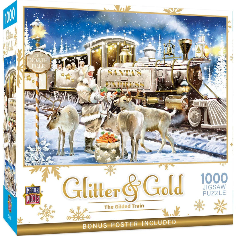 Puzzle 1000pc - Glitter & Gold: The Gilded Train | L.A. Mood Comics and Games