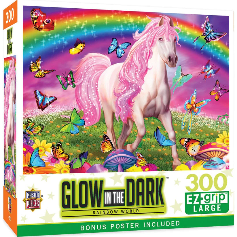 Puzzle 300pc - Glow In The Dark: Rainbow World | L.A. Mood Comics and Games