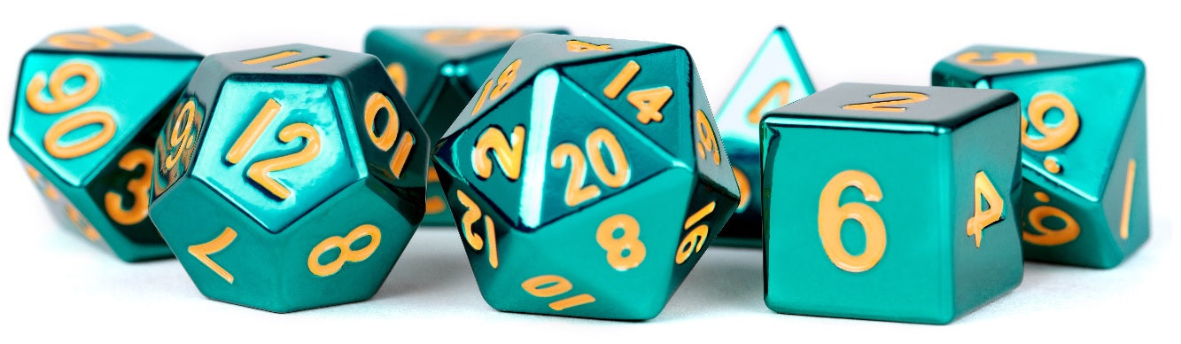 METAL 7 DICE SET TURQUOISE 16MM | L.A. Mood Comics and Games