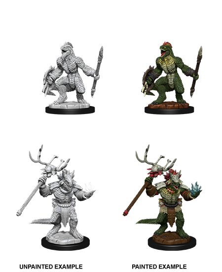 D&D Unpainted Miniatures - Lizardfolk & Lizardfolk Shaman | L.A. Mood Comics and Games
