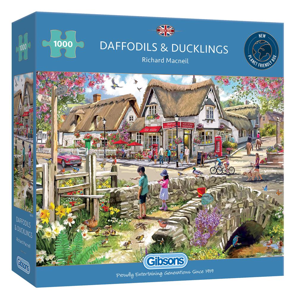 Puzzle 1000 Piece: Daffodils & Ducklings | L.A. Mood Comics and Games