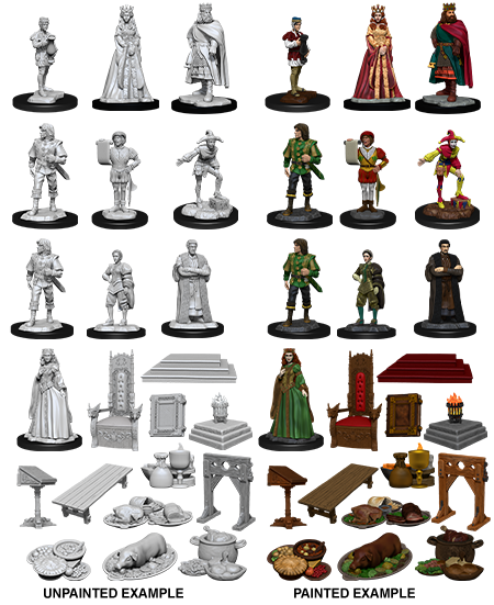 Wizkids Unpainted Miniatures - Towns People Castle: Royal Court | L.A. Mood Comics and Games