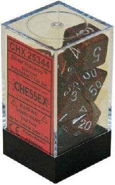 SPECKLED 7-DIE SET SILVER VOLCANO | L.A. Mood Comics and Games