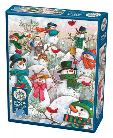Puzzle 500pc Hill of a Lot of Snowmen | L.A. Mood Comics and Games