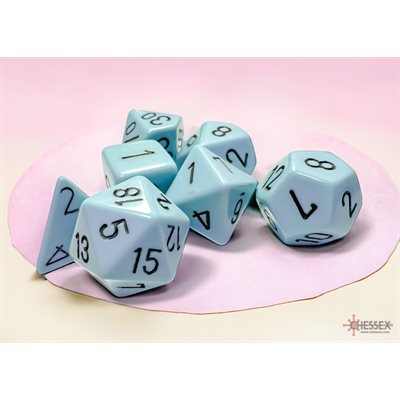Chessex Opaque Pastel: 7pc Blue/ Black | L.A. Mood Comics and Games