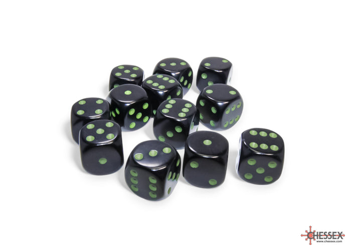 Opaque: 36 D6 Black / Green | L.A. Mood Comics and Games