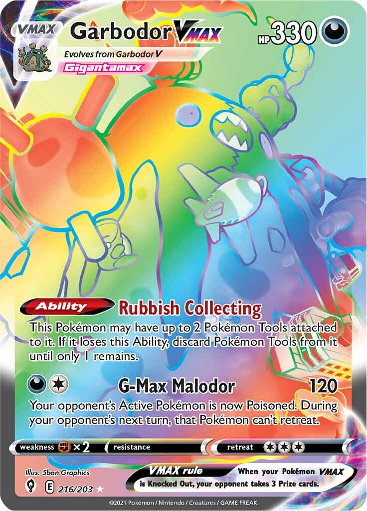 Garbodor VMAX (216/203) [Sword & Shield: Evolving Skies] | L.A. Mood Comics and Games
