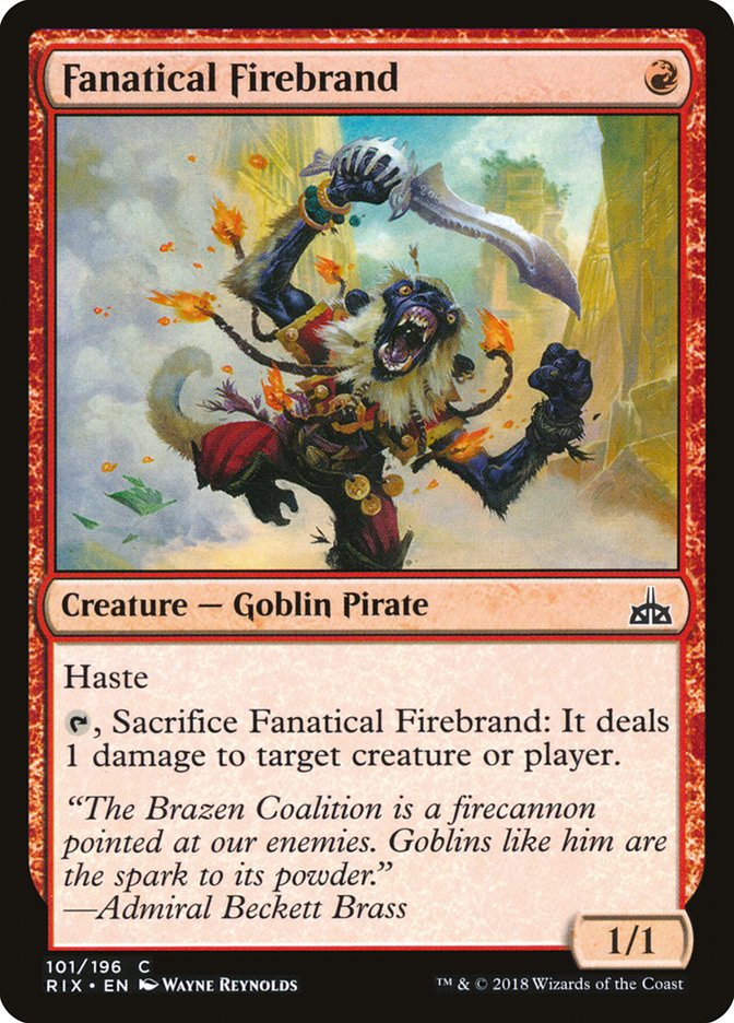 Fanatical Firebrand [Rivals of Ixalan] | L.A. Mood Comics and Games