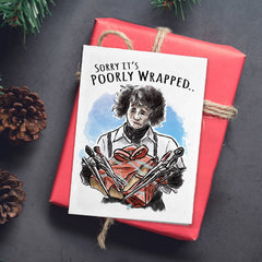 "Poorly Wrapped" - Funny Horror Movie Christmas Card | L.A. Mood Comics and Games