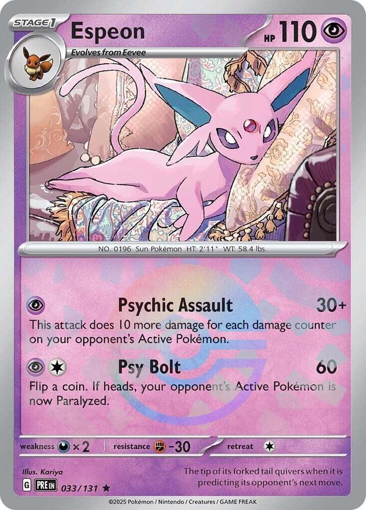 Espeon (033/131) (Poke Ball Pattern) [Scarlet & Violet: Prismatic Evolutions] | L.A. Mood Comics and Games