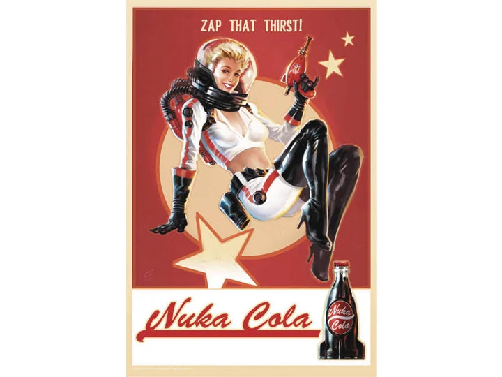 Fallout Nuka Cola Pin-Up 12x18 Previews Exclusive Tin Sign Replica | L.A. Mood Comics and Games