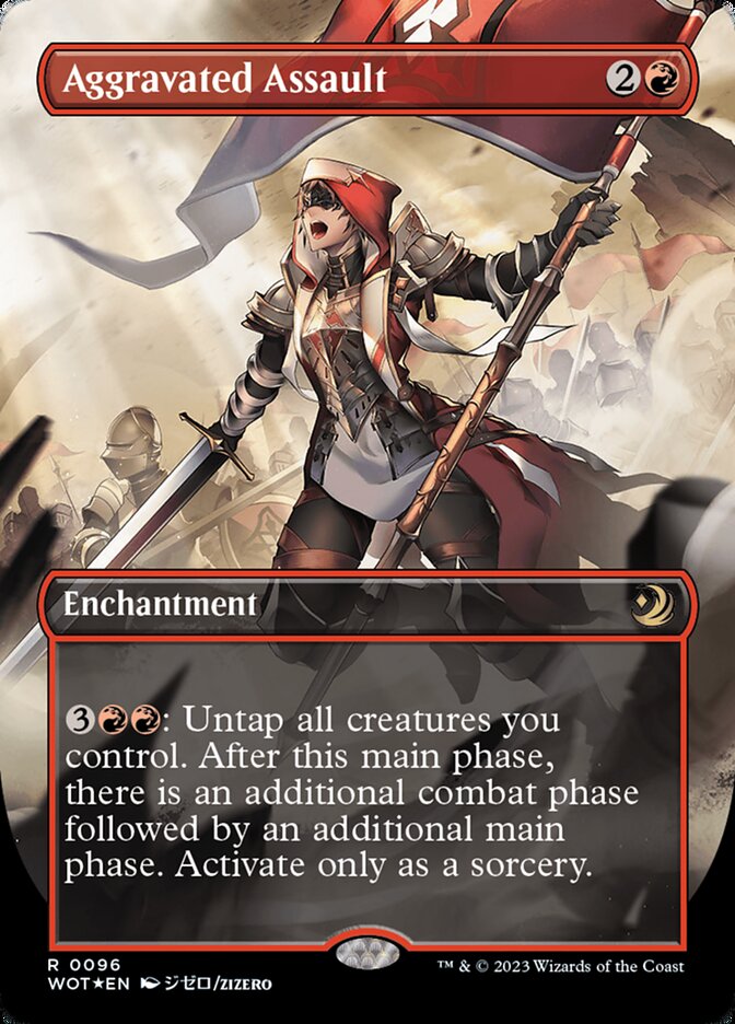 Aggravated Assault (Anime Borderless) (Confetti Foil) [Wilds of Eldraine: Enchanting Tales] | L.A. Mood Comics and Games