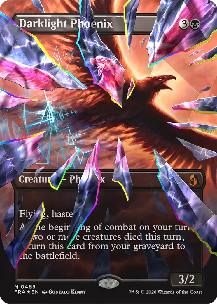 Darklight Phoenix (Borderless) (Facet Foil) (0453) [Reality Fracture] | L.A. Mood Comics and Games