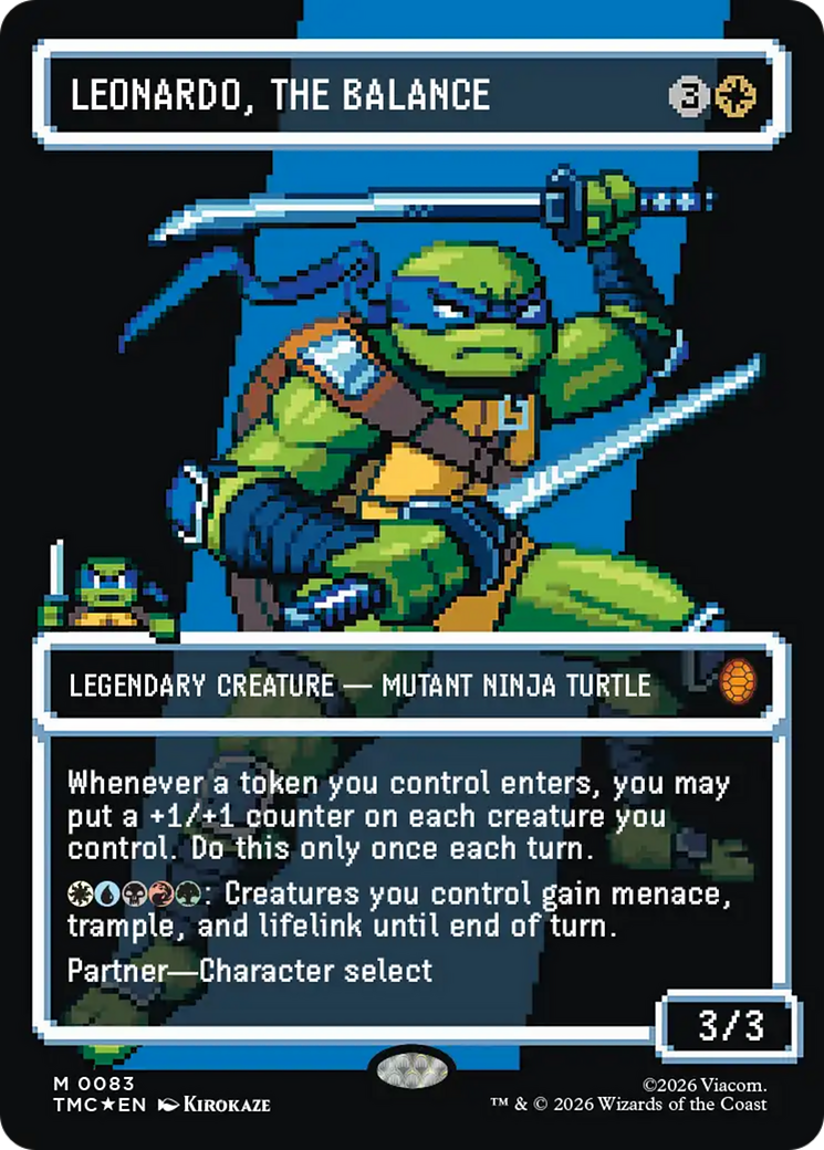 Leonardo, the Balance (0083) (Borderless) (Surge Foil) [Teenage Mutant Ninja Turtles Commander] | L.A. Mood Comics and Games