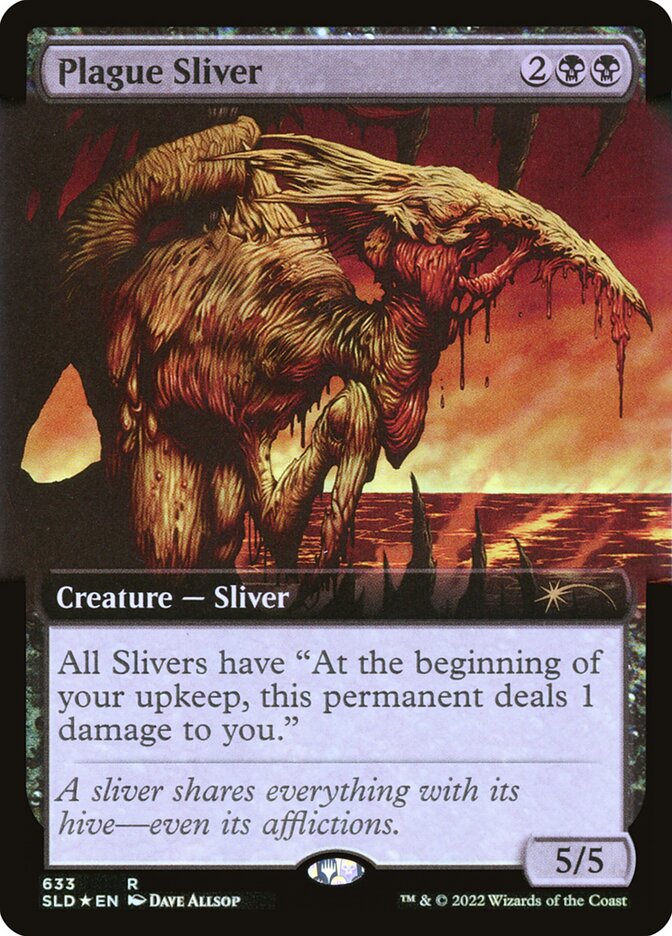 Plague Sliver (Extended Art) (Step-and-Compleat Foil) [Secret Lair Drop Promos] | L.A. Mood Comics and Games