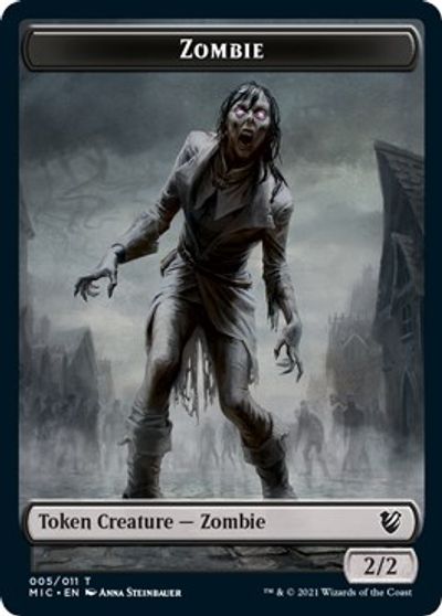 Zombie // Zombie Double-Sided Token (005 MIC/005 MID) [Innistrad: Midnight Hunt Commander Tokens] | L.A. Mood Comics and Games