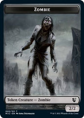 Zombie // Zombie Double-Sided Token (005 MIC/005 MID) [Innistrad: Midnight Hunt Commander Tokens] | L.A. Mood Comics and Games