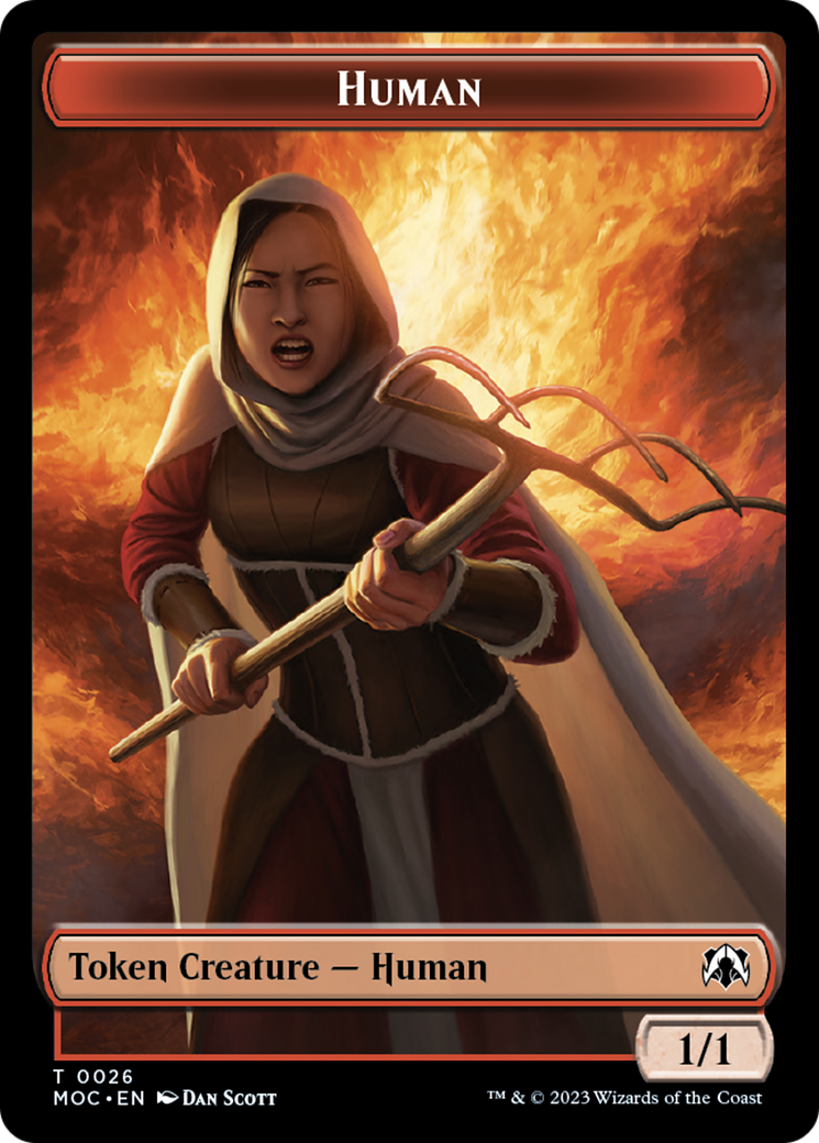 Tentacle // Human (26) Double-Sided Token [March of the Machine Commander Tokens] | L.A. Mood Comics and Games