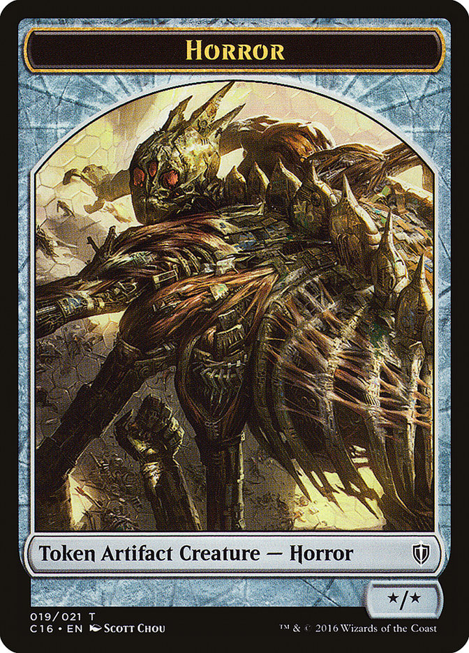 Horror // Thopter Double-Sided Token [Commander 2016 Tokens] | L.A. Mood Comics and Games