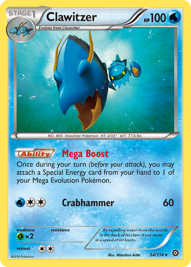 Clawitzer (34/114) [XY: Steam Siege] | L.A. Mood Comics and Games
