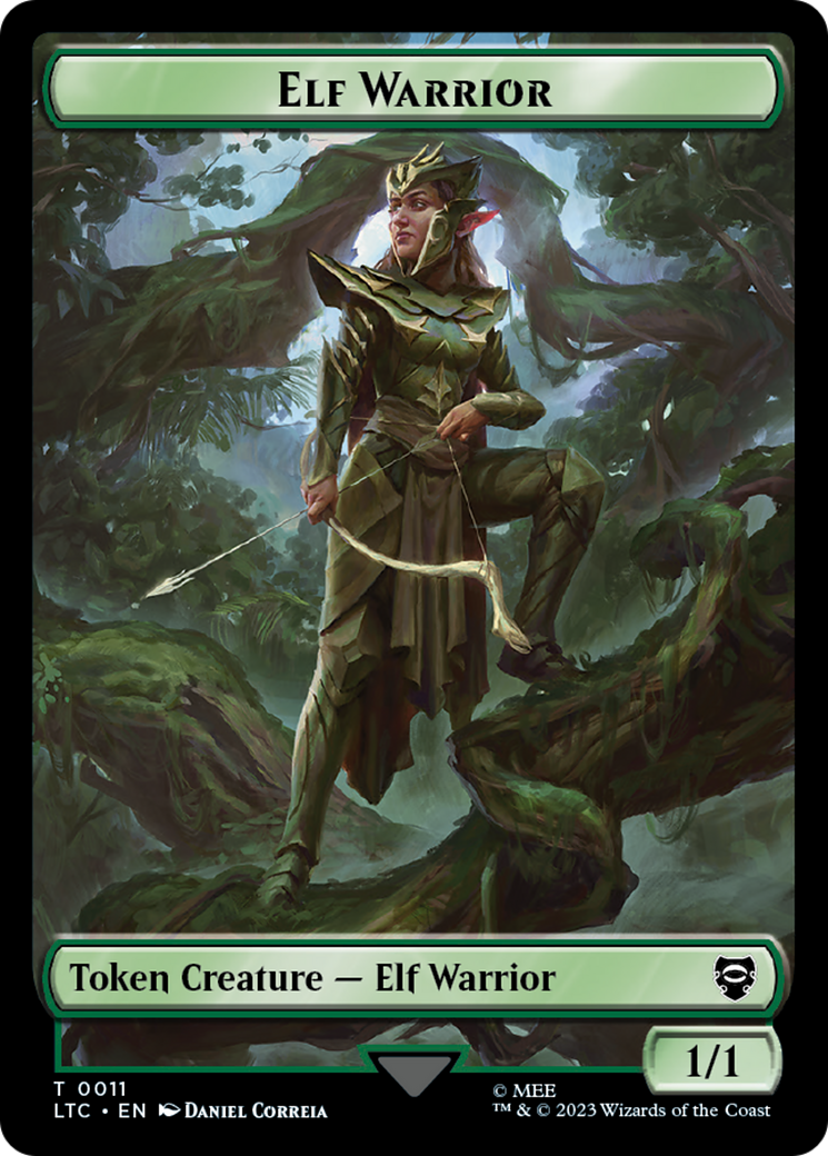 Elf Warrior // Treasure Double Sided Token [The Lord of the Rings: Tales of Middle-Earth Commander Tokens] | L.A. Mood Comics and Games