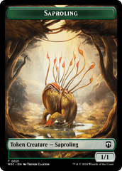 Tarmogoyf (Ripple Foil) // Saproling Double-Sided Token [Modern Horizons 3 Commander Tokens] | L.A. Mood Comics and Games