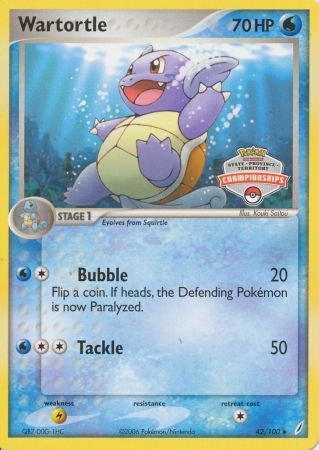 Wartortle (42/100) (States Championship Promo) [EX: Crystal Guardians] | L.A. Mood Comics and Games