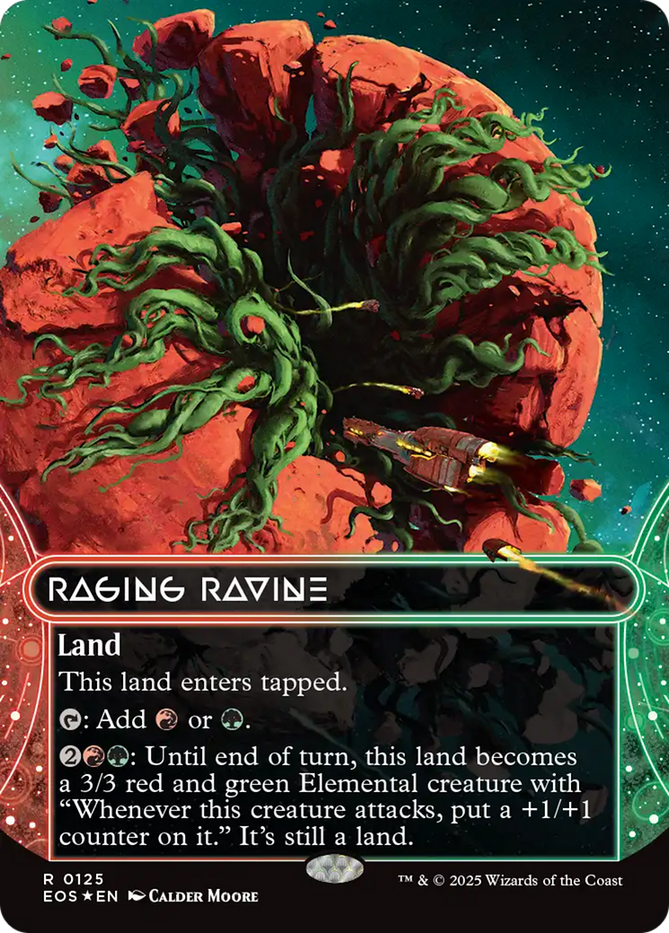 Raging Ravine (0125) (Borderless) (Galaxy Foil) [Edge of Eternities: Stellar Sights] | L.A. Mood Comics and Games