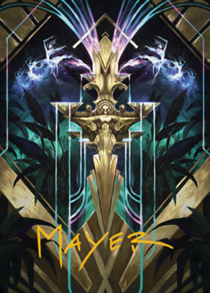 Halo Fountain Art Card (Gold-Stamped Signature) [Streets of New Capenna Art Series] | L.A. Mood Comics and Games