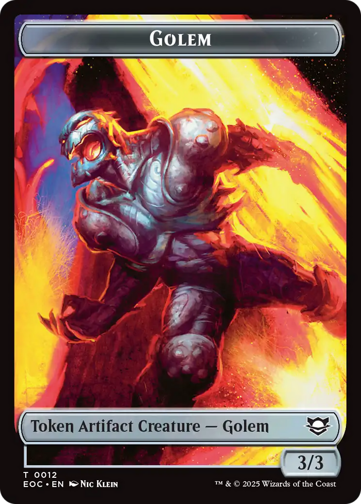 Copy // Golem (0012) Double-Sided Token [Edge of Eternities Commander Tokens] | L.A. Mood Comics and Games