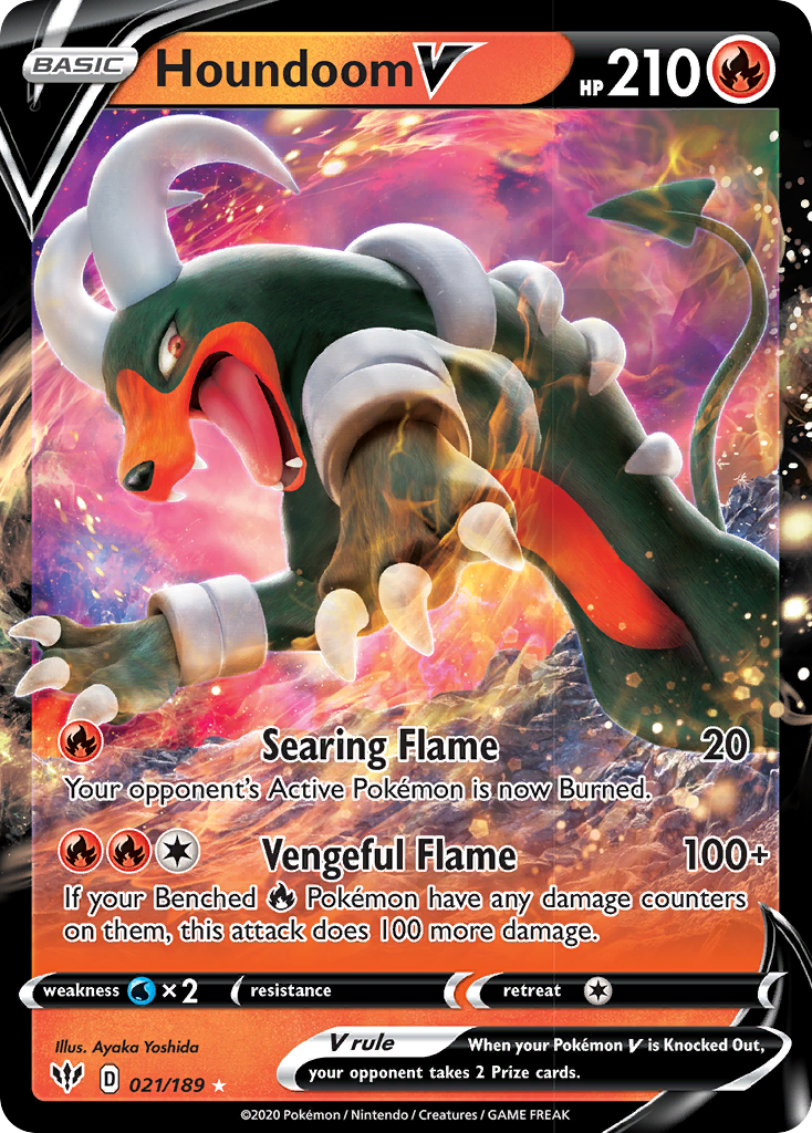 Houndoom V (021/189) [Sword & Shield: Darkness Ablaze] | L.A. Mood Comics and Games