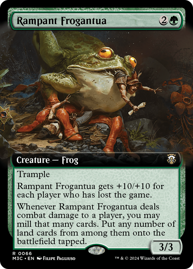 Rampant Frogantua (Extended Art) (Ripple Foil) [Modern Horizons 3 Commander] | L.A. Mood Comics and Games