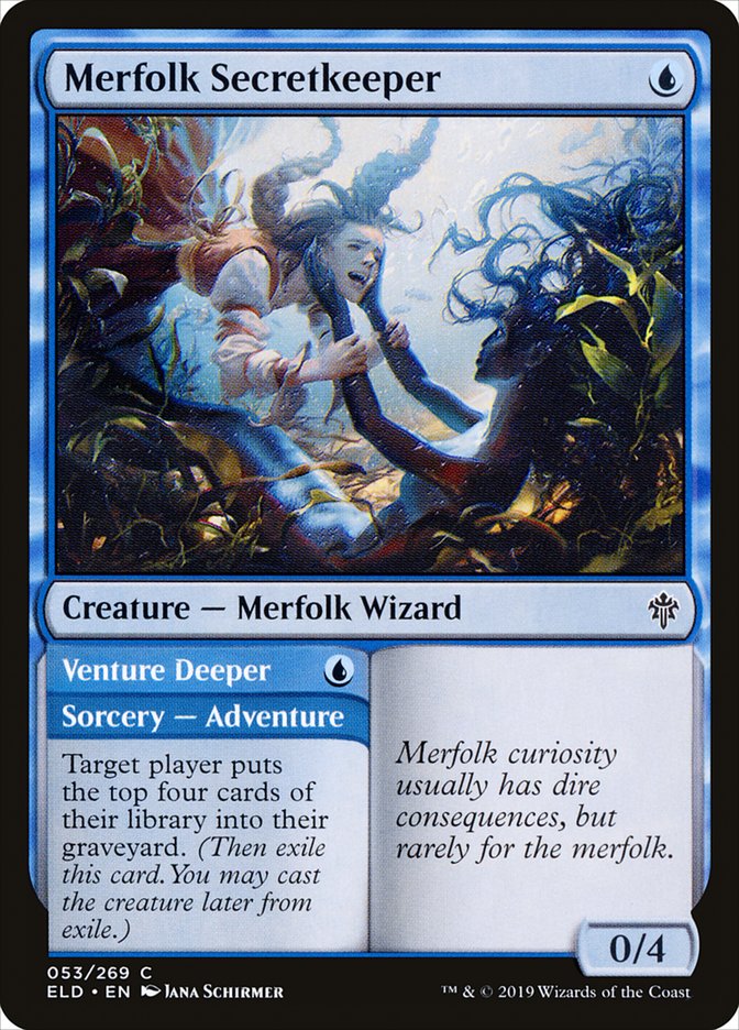 Merfolk Secretkeeper // Venture Deeper [Throne of Eldraine] | L.A. Mood Comics and Games