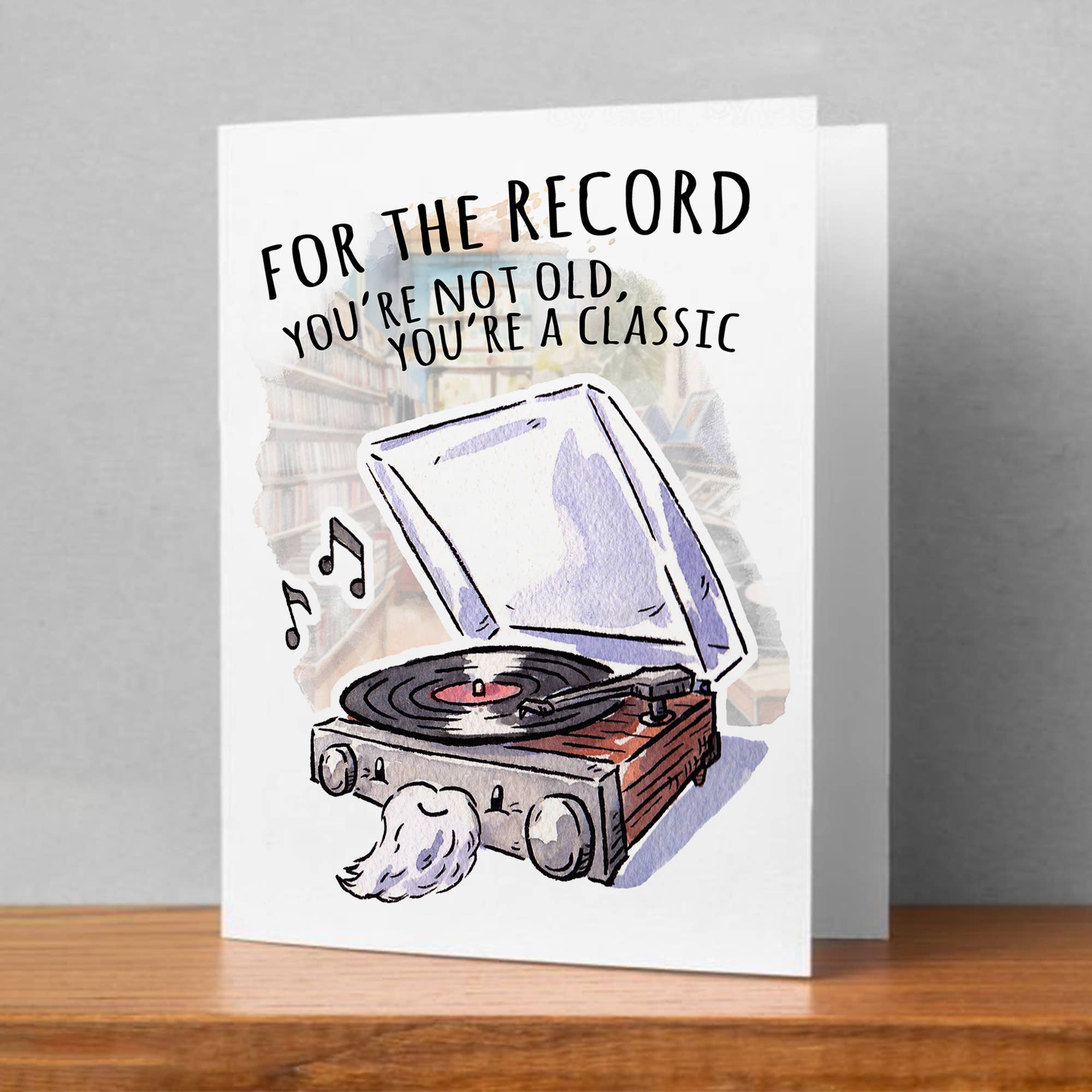 "For the Record" - Music Lover Dad Joke Pun Fathers Day Card | L.A. Mood Comics and Games