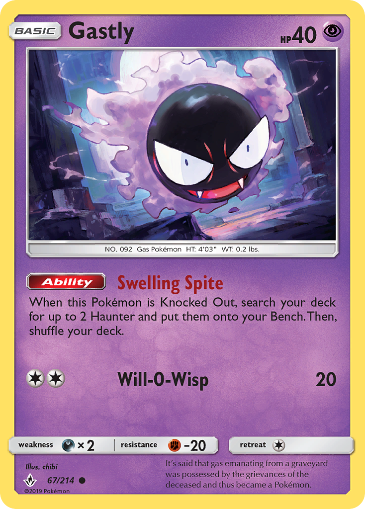 Gastly (67/214) [Sun & Moon: Unbroken Bonds] | L.A. Mood Comics and Games