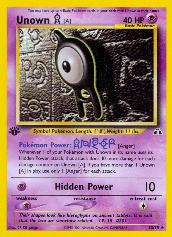 Unown [A] (33/75) [Neo Discovery 1st Edition] | L.A. Mood Comics and Games