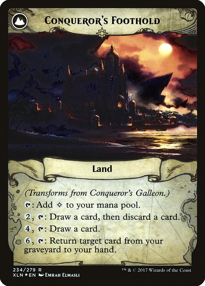 Conqueror's Galleon // Conqueror's Foothold [Ixalan Prerelease Promos] | L.A. Mood Comics and Games